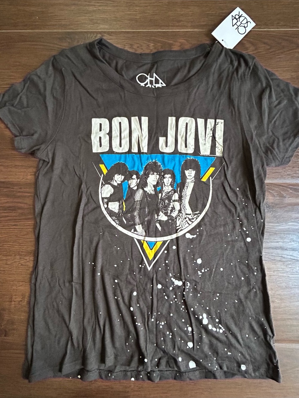 Chaser Bon Jovi Paint Splatter Graphic Band Tee L